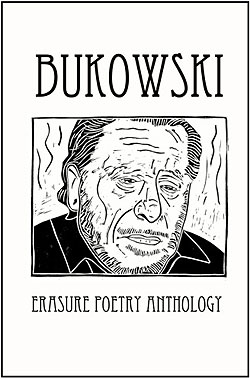 Book cover featuring a woodcut drawing of Charles Bukowski
