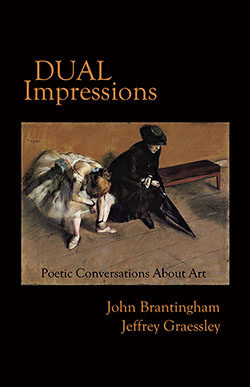 Dual Impressions Book cover featuring the painting Waiting by Edgar Degas